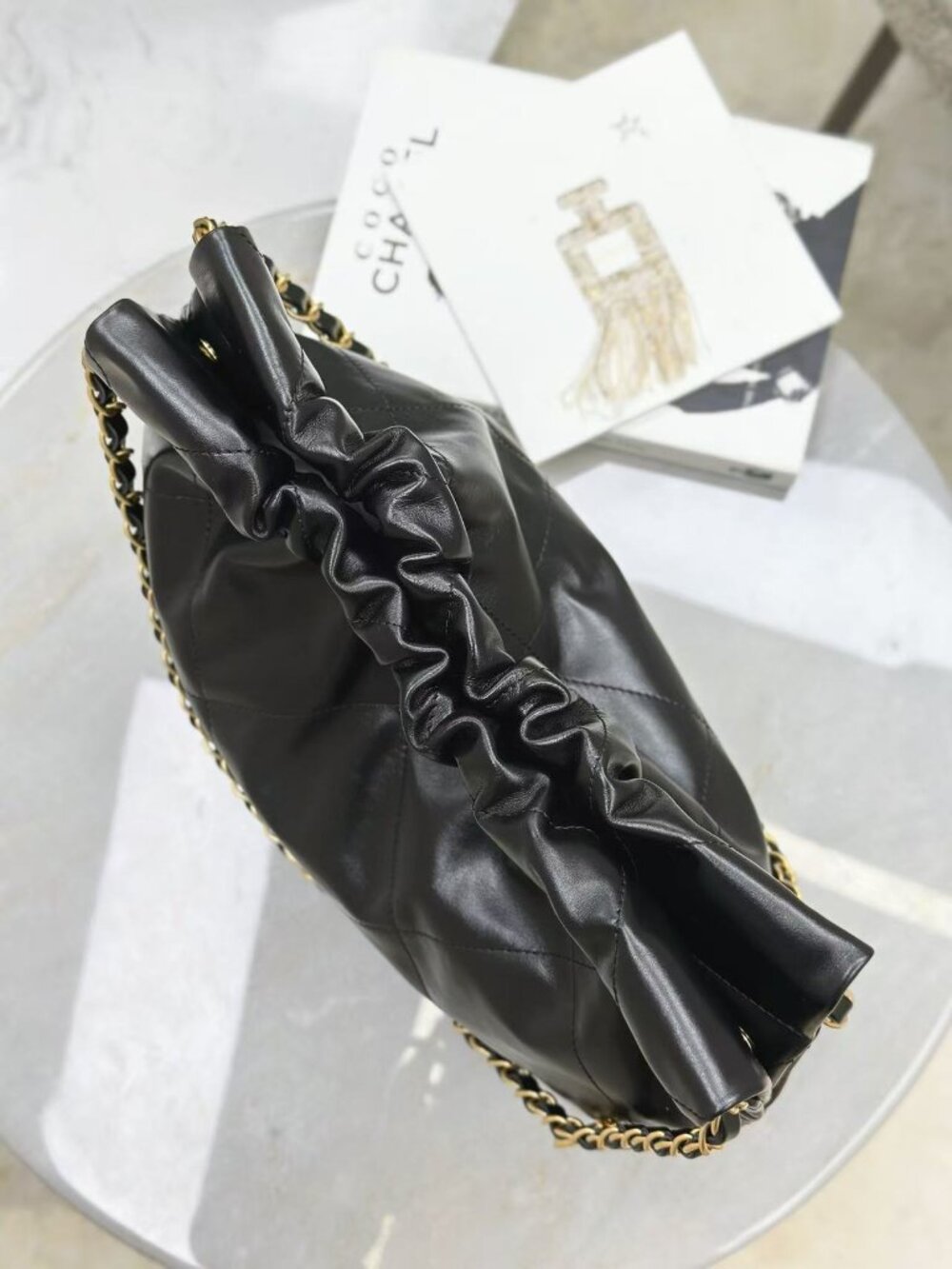 Chanel Small 22 Chain Hobo Quilted Calfskin - Picture 6 of 8